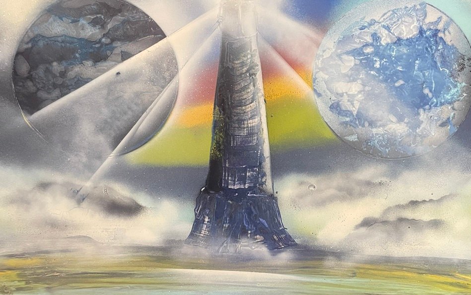 Cosmic Tower Planet Fantasy Art