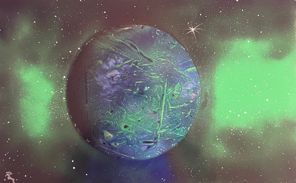 Emerald Green Nebula Planet Space