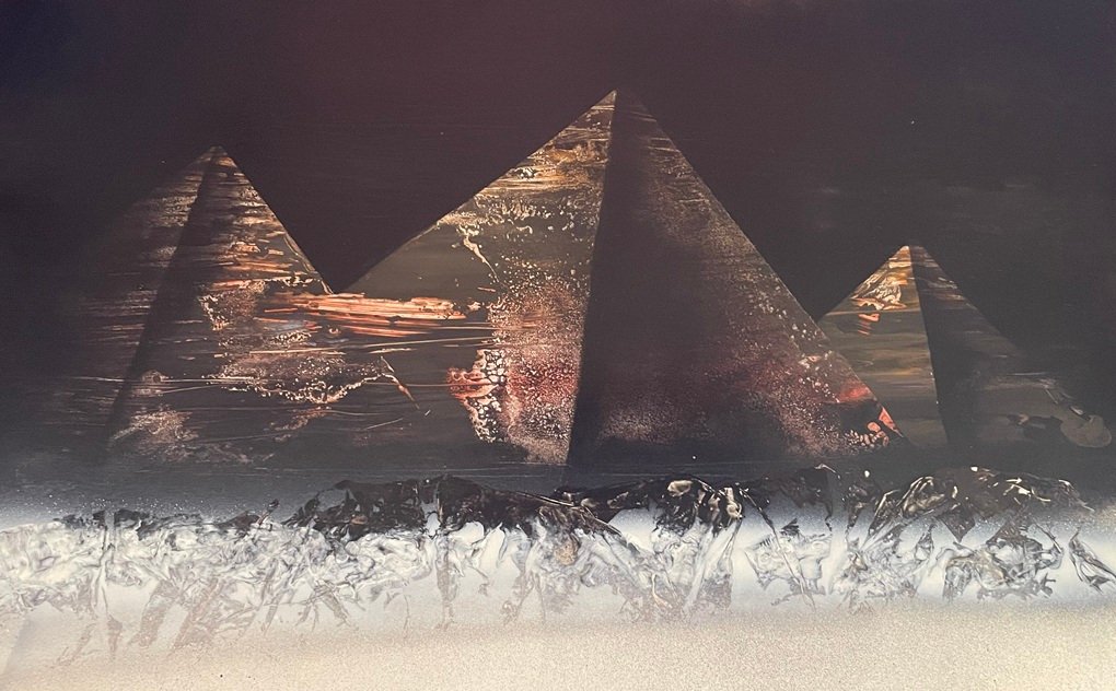 Abstract Pyramids Dark Sky Ice