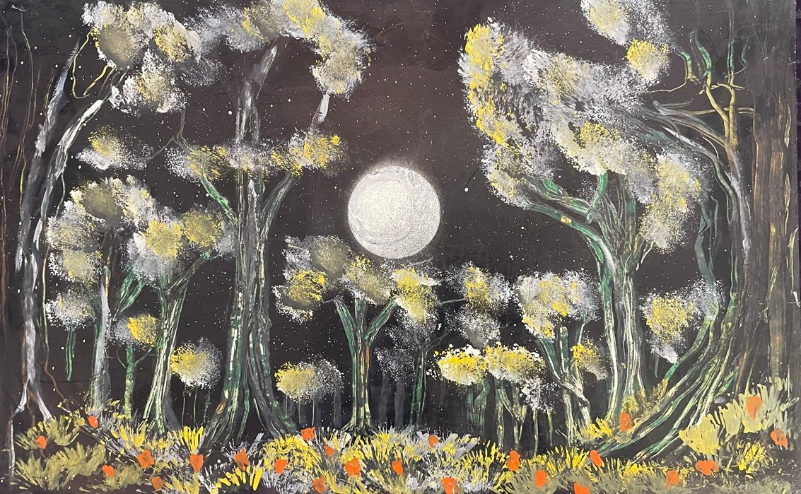 Moonlit Forest Glowing Flowers