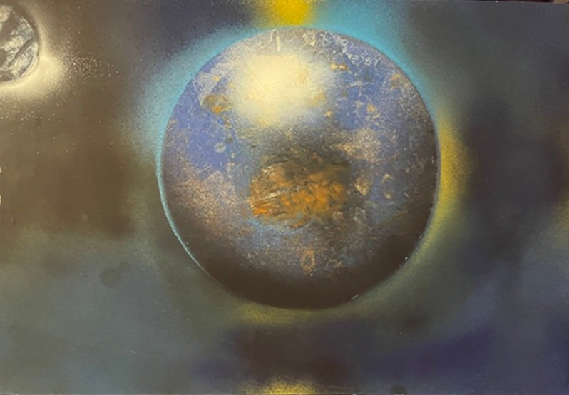 Vibrant Planet Celestial Light Space