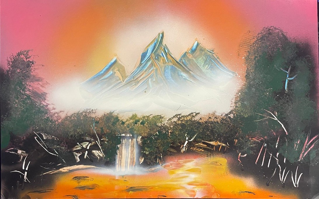 Fantasy Mountain Waterfall Golden River
