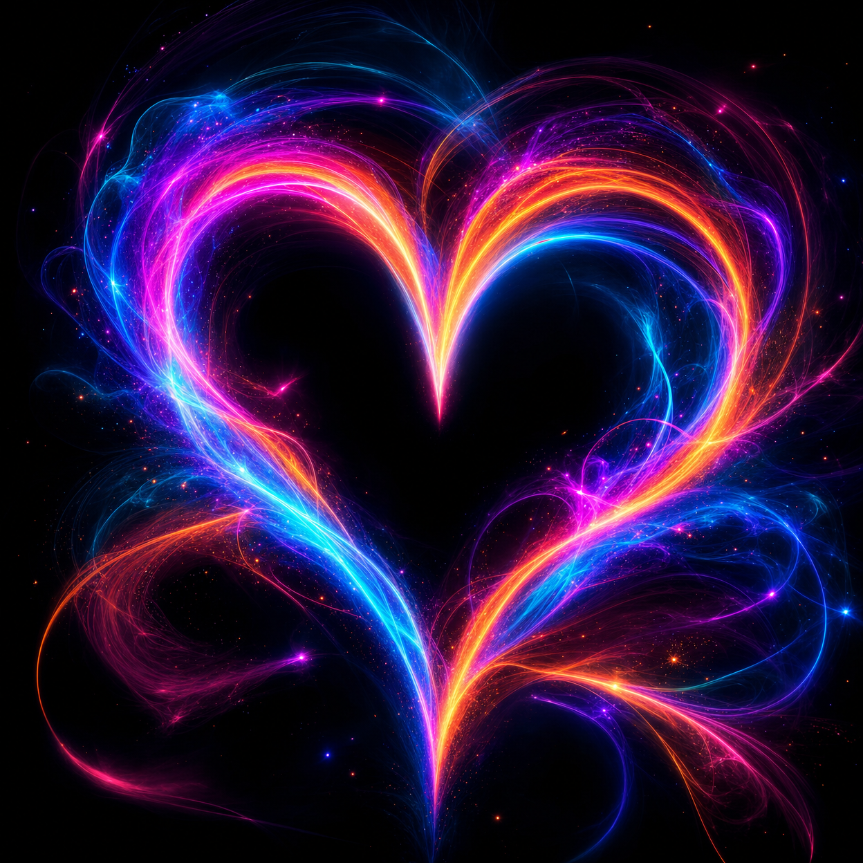 Neon Fire Heart