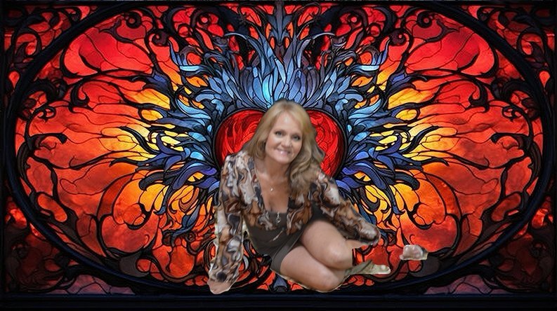 Sample portrait - stained glass wings