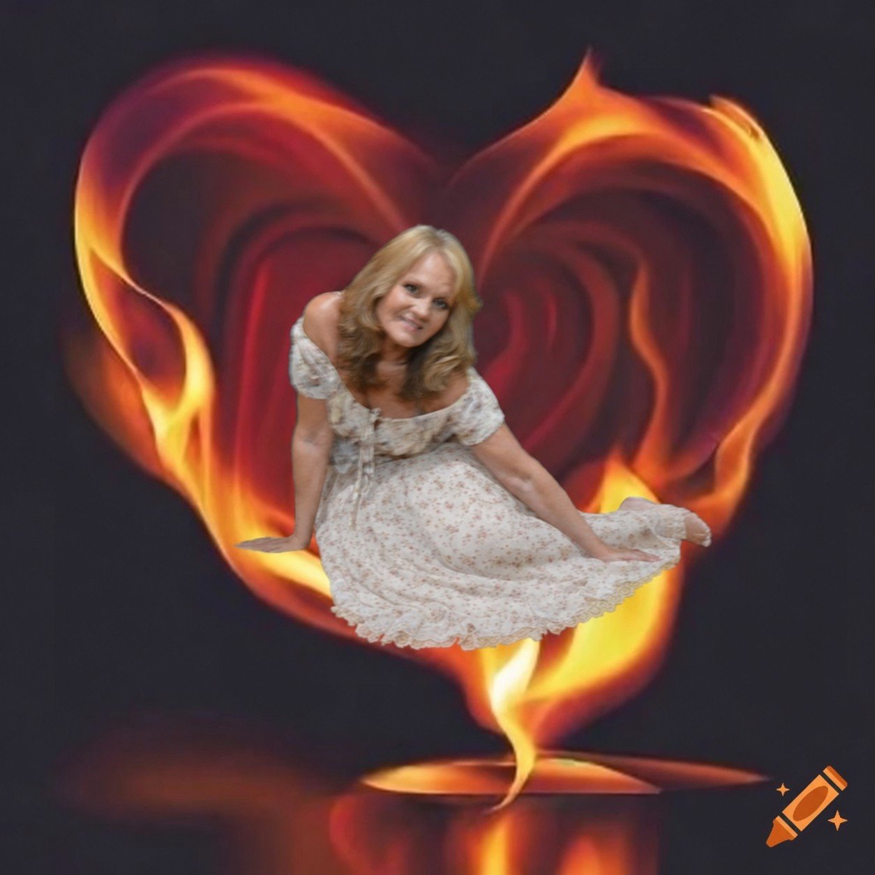 Sample portrait - flaming heart
