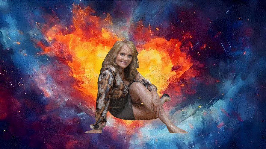 Sample portrait - cosmic fire heart