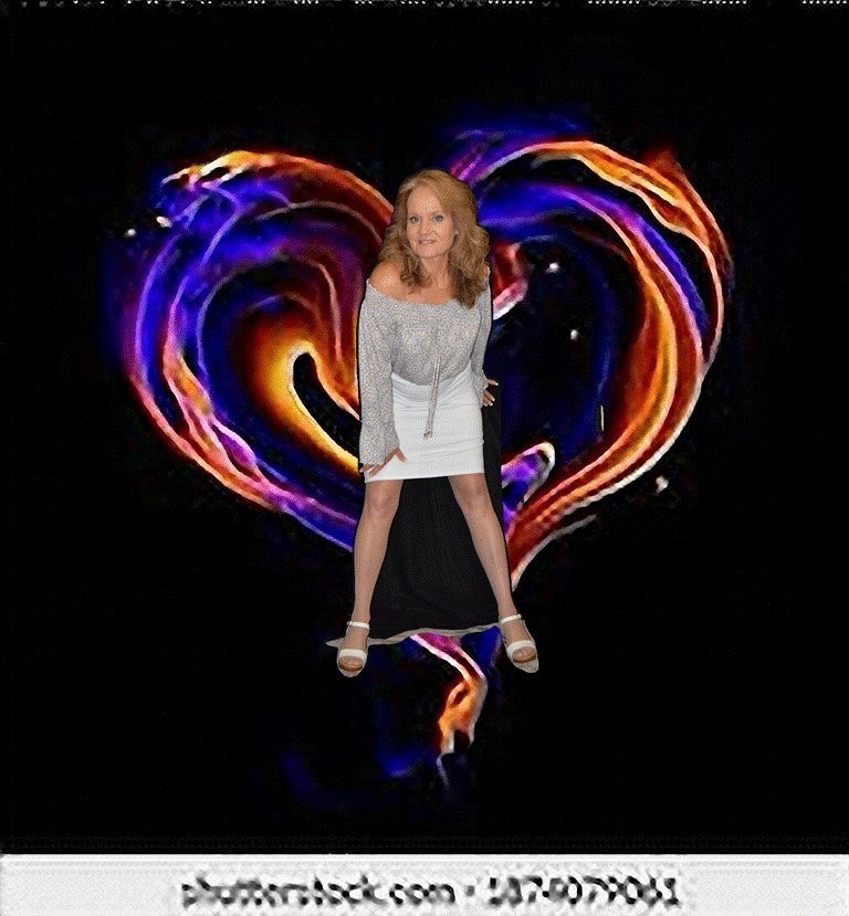 Sample portrait - neon fire heart