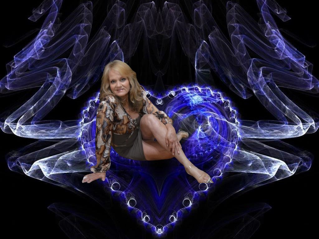 Sample portrait - blue fractal wings