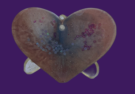 Dusty Rose Heart on Stand