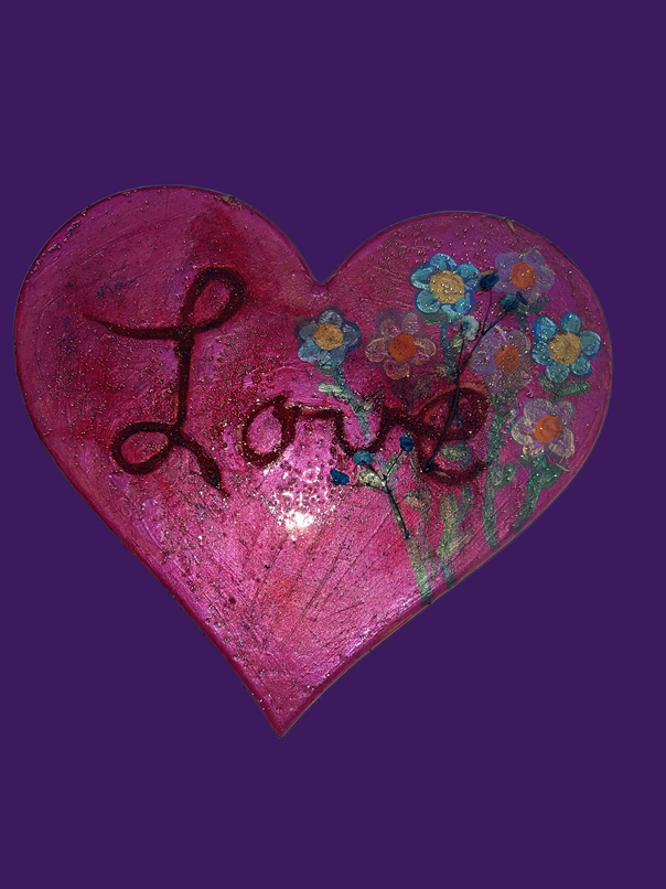 Floral 'Love' Heart Wall Art